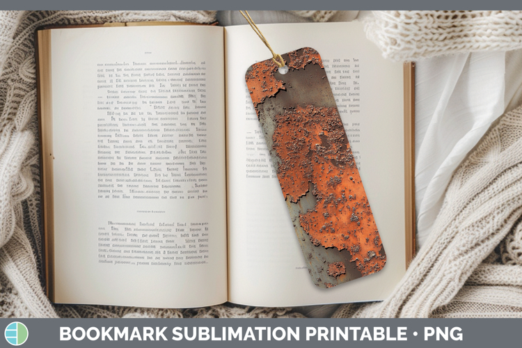 Textured Rusted Metal Bookmark Sublimation Printable Designs