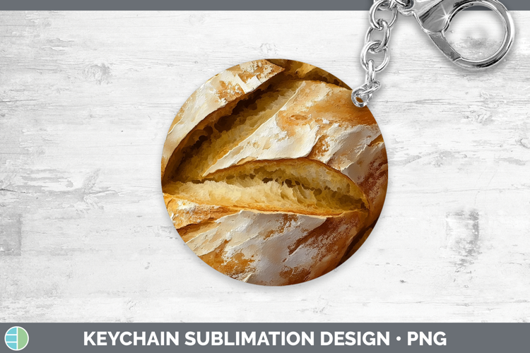 Textured Sourdough Bread Keychain Sublimation Keyring Design