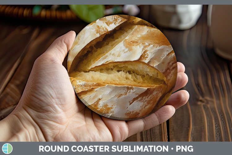 Textured Sourdough Bread Round Coaster Sublimation Coaster D
