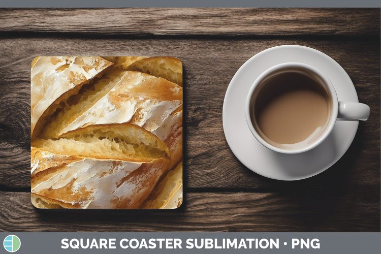 Textured Sourdough Bread Square Coaster Sublimation Coaster