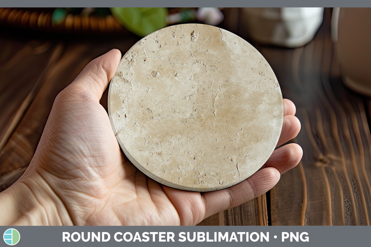 Textured Travertine Round Coaster Sublimation Coaster Design