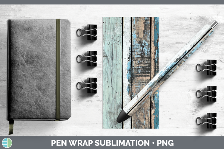 Textured Weathered Wood Pen Wrap Sublimation Pen Designs