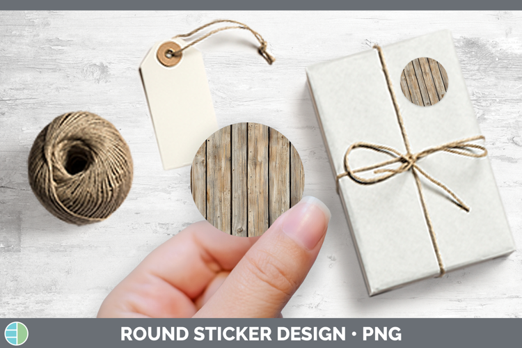 Textured Wood Stickers | Round Labels Designs