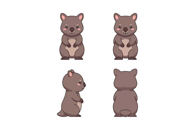 Cute wombat vector illustration for t-shirt printing and cra