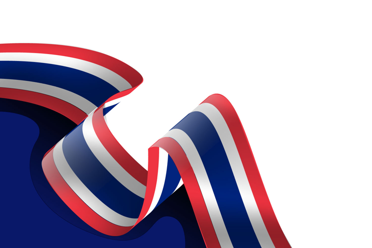 Thai national flag day wave background template design