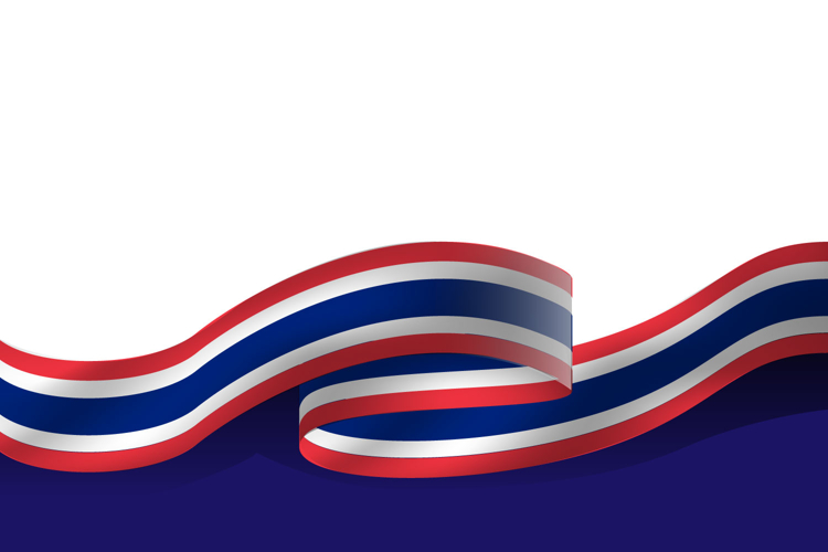 Thai national flag day wave background template poster graph