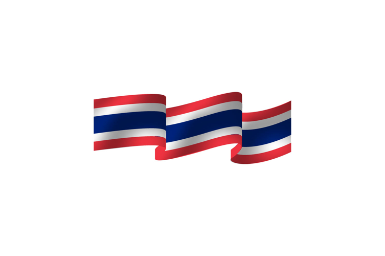 Thai national flag day wave decoration clipart