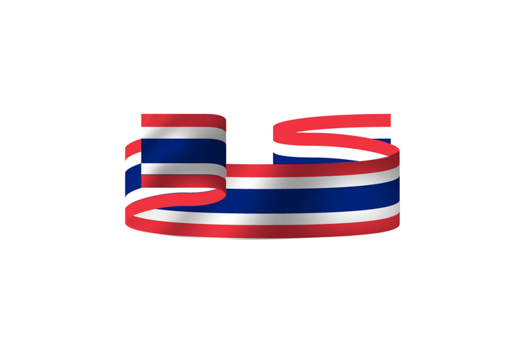 Thai national flag day wave decoration isolated
