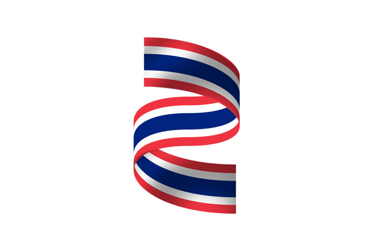 Thai national flag day wave element isolated