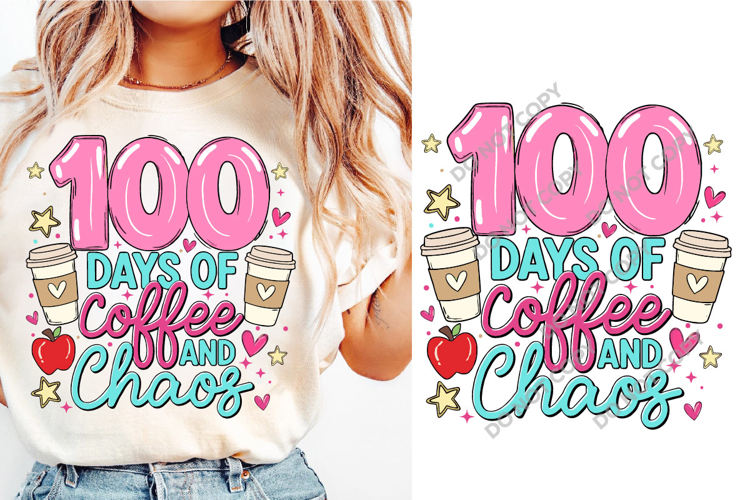 Coffee Lover 100th Day of School Teacher SVG PNG