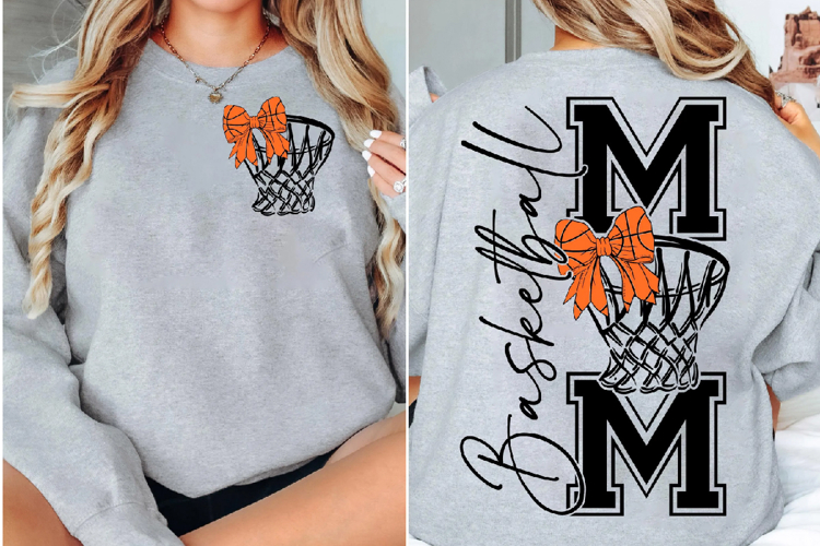 Basketball Mom SVG PNG, Coquette Bow Basketball Mom