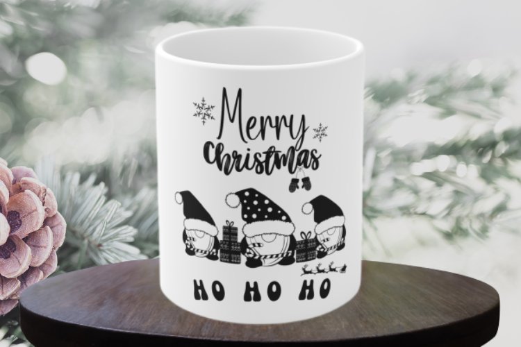 Merry Christmas Gnome Mug Wrap SVG, Gnome Mug Wrap, Mug Wrap