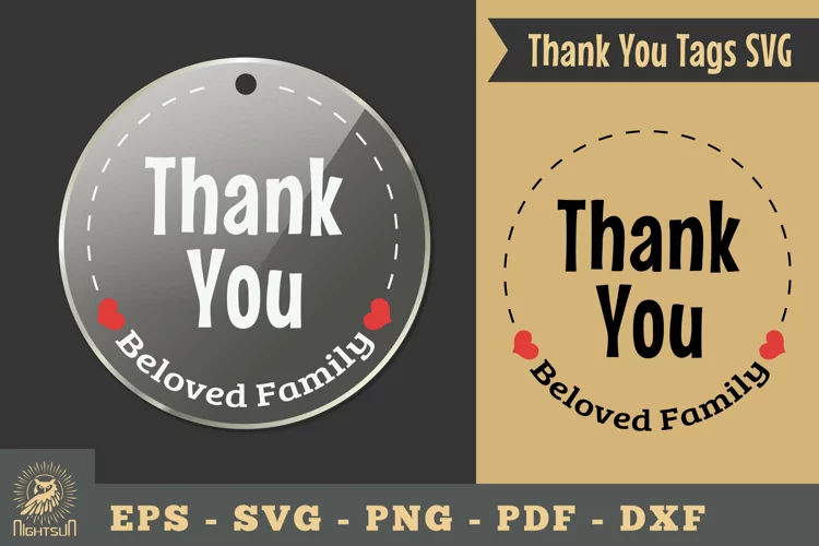 Thank You Beloved Family, Thank You Tags SVG