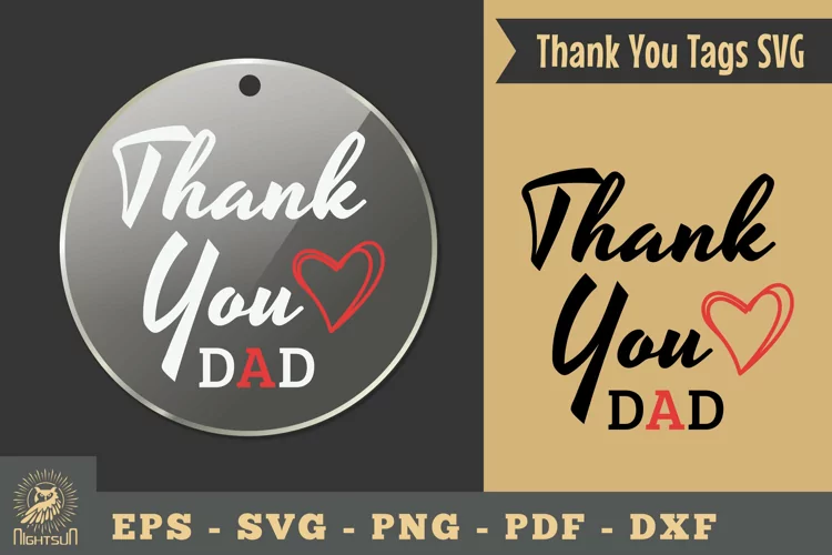 Thank You Dad, Thank You Tags SVG