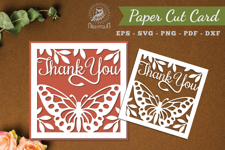Thank You Papercut Card SVG