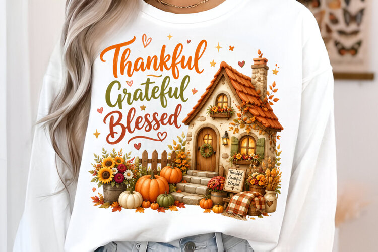 Thankful Grateful Blessed PNG example image 1
