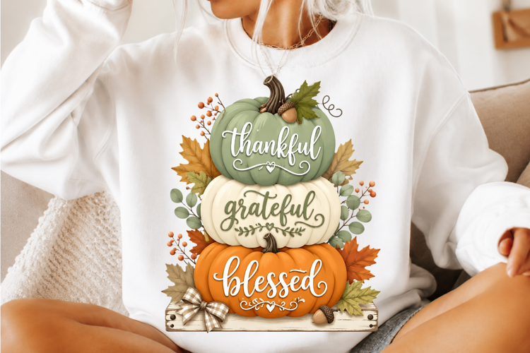 Thankful Grateful Blessed Sublimation PNG