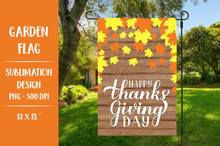 Happy Thanksgiving garden flag sublimation design ThGF01 example image 1