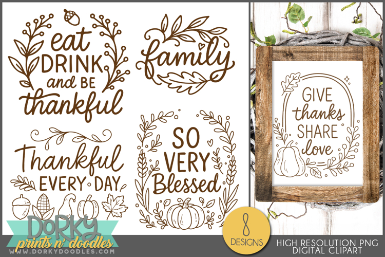 Blessed Thanksgiving Sublimation and Sticker Designs