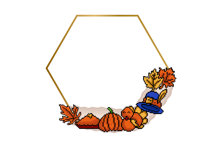 Thanksgiving and autumn blank frame vector