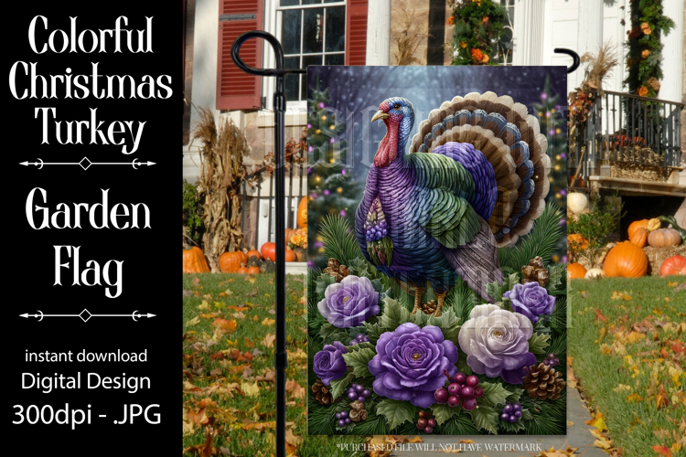 Thanksgiving Garden Flag, Christmas Turkdy Garden Flag, d13