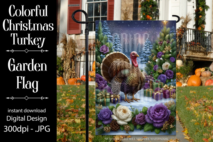 Thanksgiving Garden Flag, Christmas Turkdy Garden Flag, d15