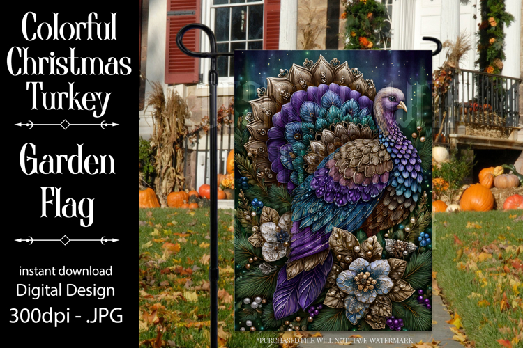 Thanksgiving Garden Flag, Christmas Turkdy Garden Flag, d16
