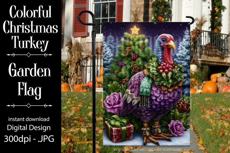 Thanksgiving Garden Flag, Christmas Turkdy Garden Flag, d17
