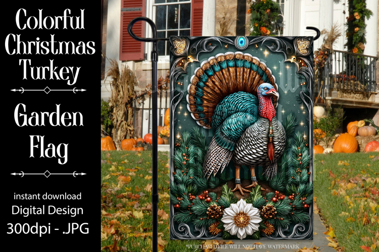 Thanksgiving Garden Flag, Christmas Turkdy Garden Flag, d21