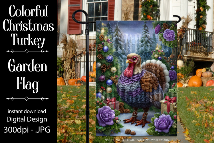 Thanksgiving Garden Flag, Christmas Turkdy Garden Flag, d24