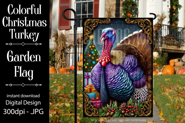 Thanksgiving Garden Flag, Christmas Turkdy Garden Flag, d27