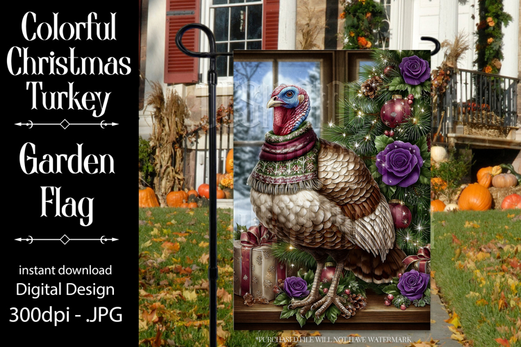 Thanksgiving Garden Flag, Christmas Turkdy Garden Flag, d28