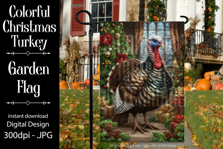Thanksgiving Garden Flag, Christmas Turkdy Garden Flag, d30