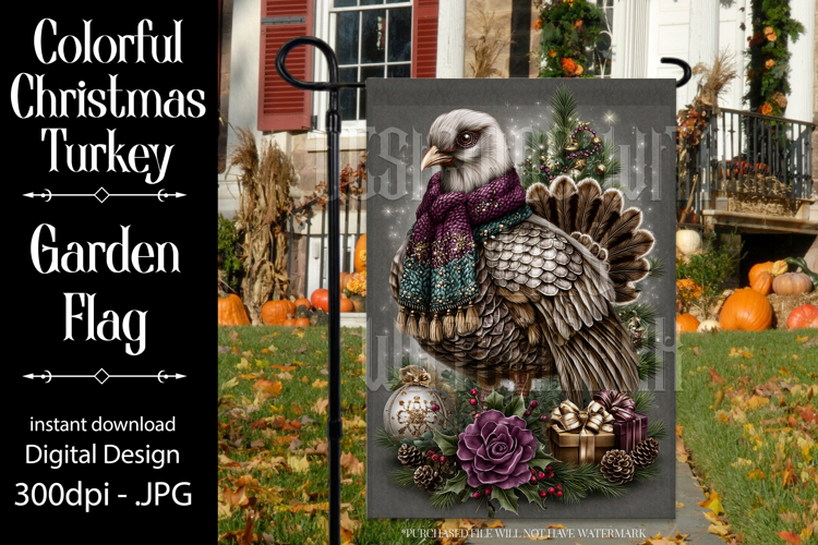 Thanksgiving Garden Flag, Christmas Turkdy Garden Flag, d31
