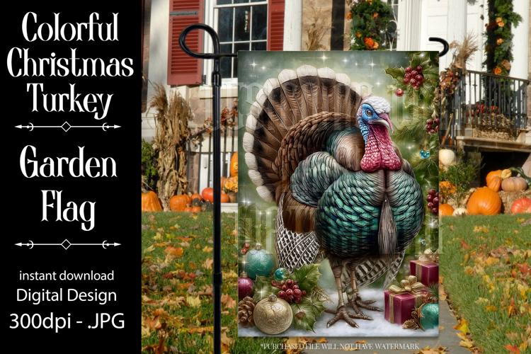 Thanksgiving Garden Flag, Christmas Turkdy Garden Flag, d32