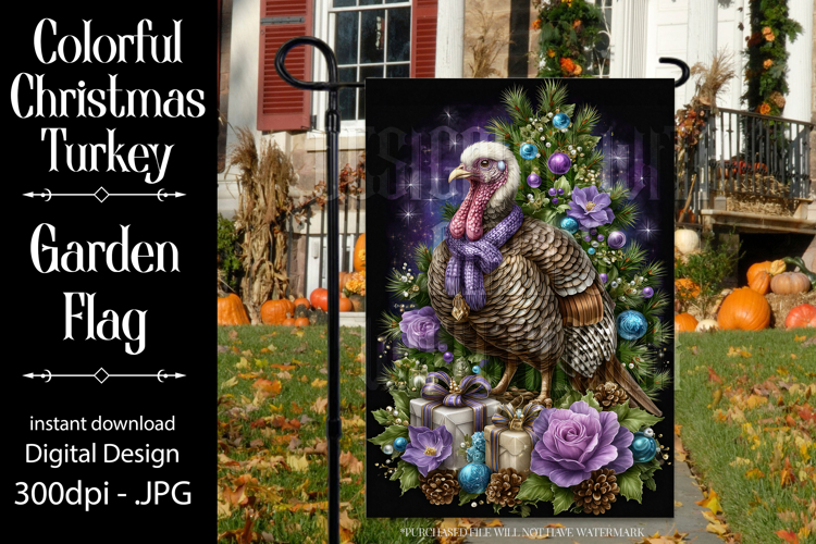 Thanksgiving Garden Flag, Christmas Turkdy Garden Flag, d34