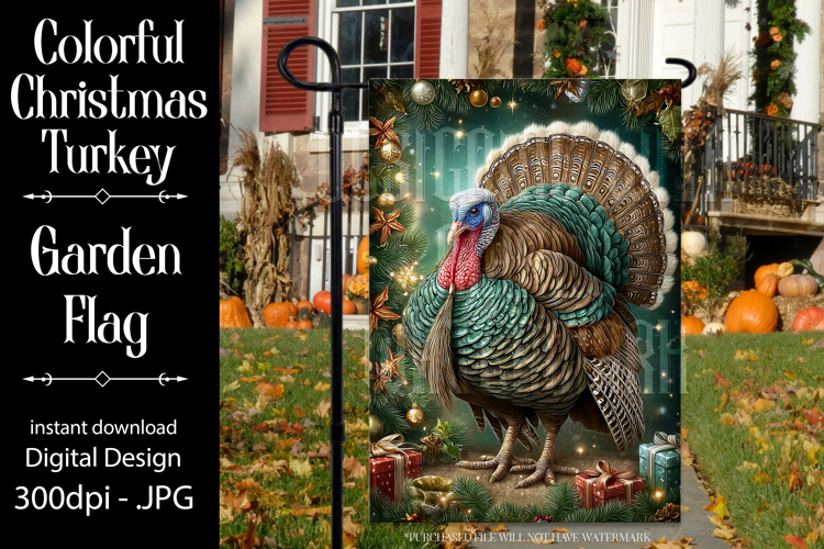 Thanksgiving Garden Flag, Christmas Turkdy Garden Flag, d35