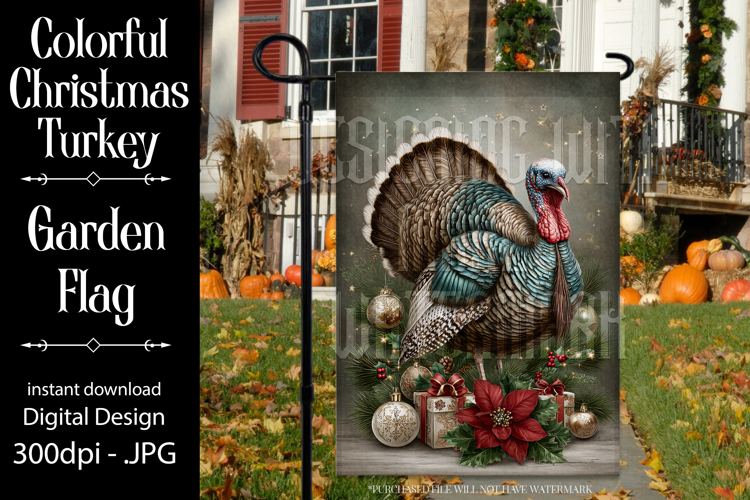 Thanksgiving Garden Flag, Christmas Turkdy Garden Flag, d36
