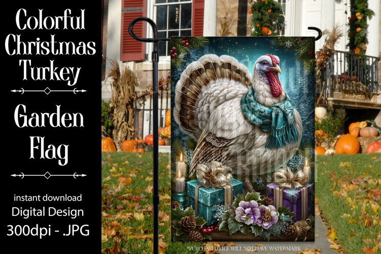 Thanksgiving Garden Flag, Christmas Turkdy Garden Flag, d4