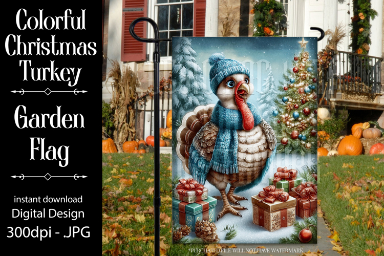Thanksgiving Garden Flag, Christmas Turkdy Garden Flag, d5
