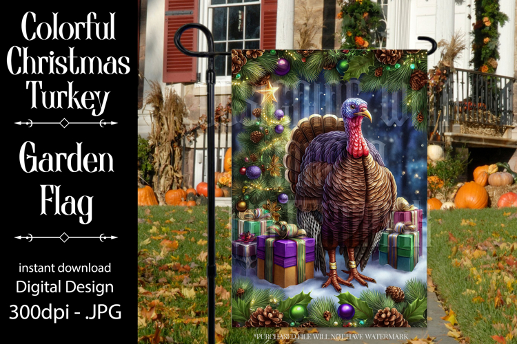 Thanksgiving Garden Flag, Christmas Turkdy Garden Flag, d8
