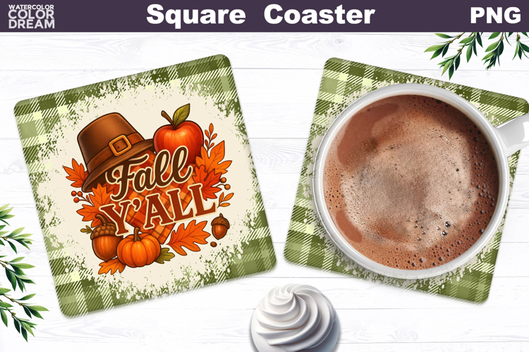 Thanksgiving Square Coaster | Fall Yall Sublimation