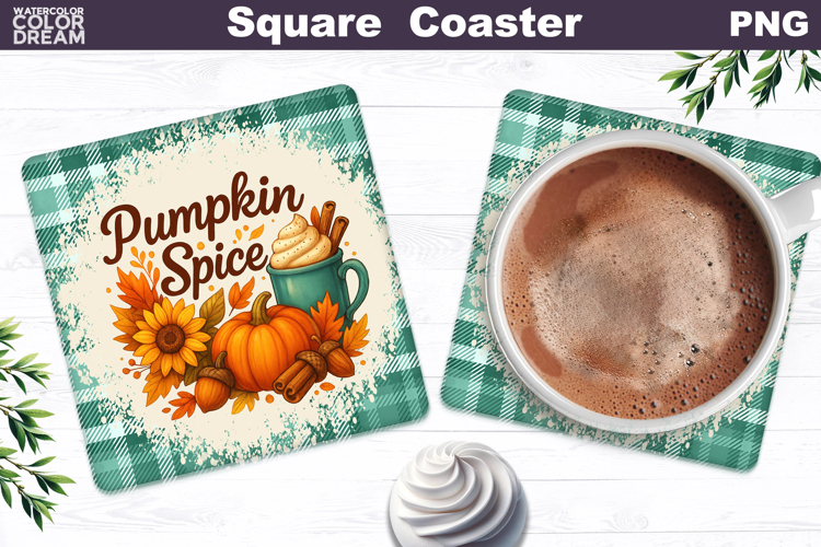 Thanksgiving Square Coaster | Pumpkin Spice Sublimation