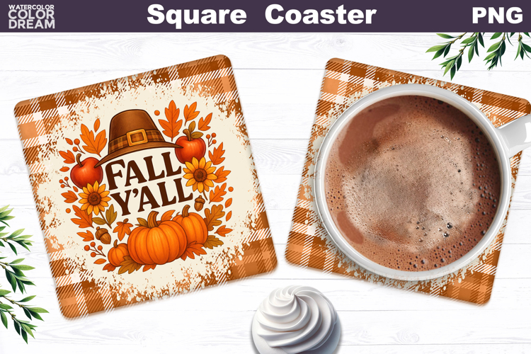 Thanksgiving Square Coaster | Fall Yall Sublimation