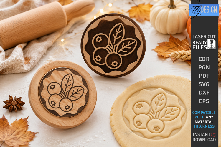 Thanksgiving Cookie Stamp Laser Cut | Wooden Cookie Embosser