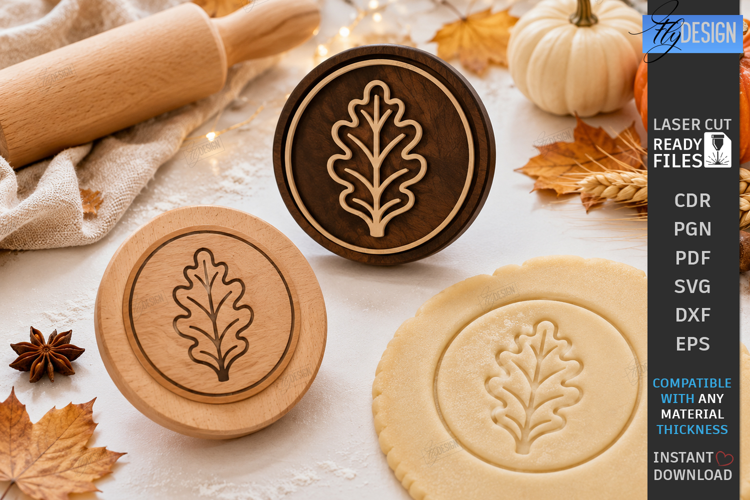Thanksgiving Cookie Stamp Laser Cut | Wooden Cookie Embosser