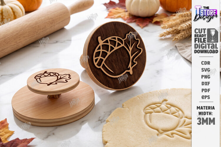 Thanksgiving Cookie Stamp Laser Cut | Autumn Cookie Embosser example image 1