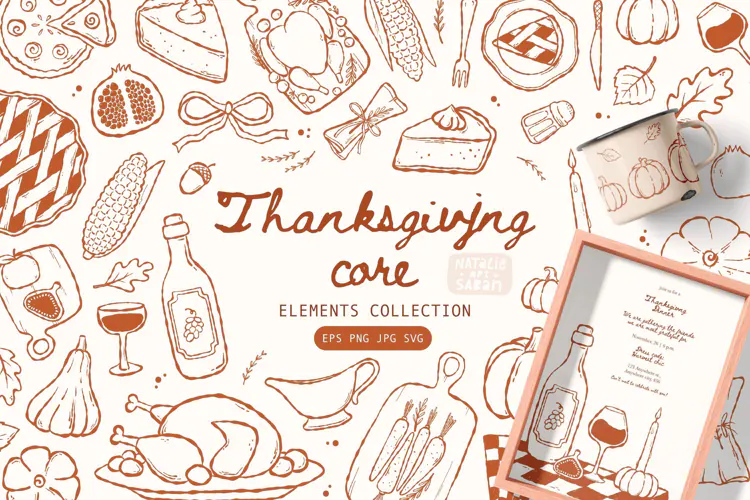 Thanksgiving Core - 45 elements | EPS PNG JPG SVG