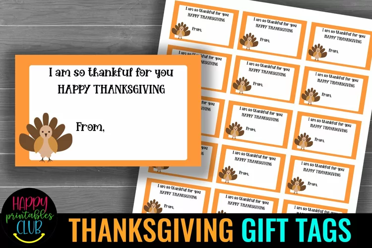Thanksgiving Gift Tags I Thanksgiving Treat Bag Gift Tags