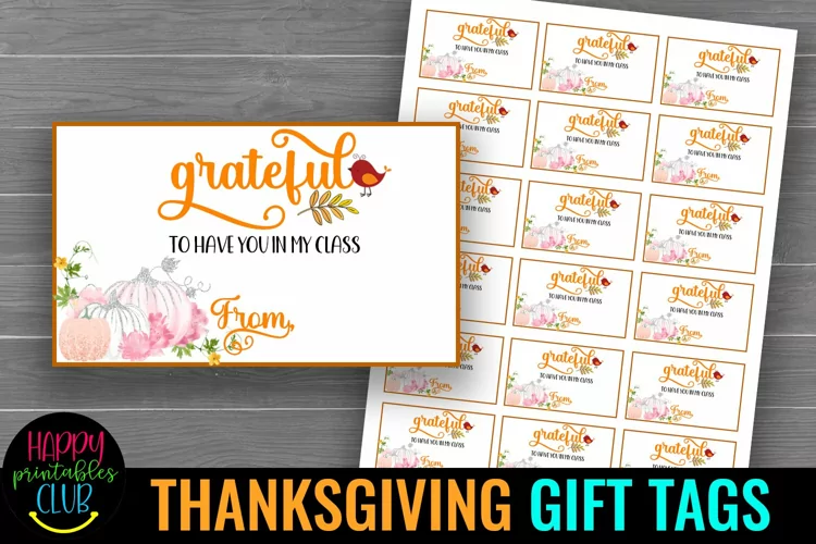 Teachers Thanksgiving Gift Tags I Thanksgiving Treat Bag Tag